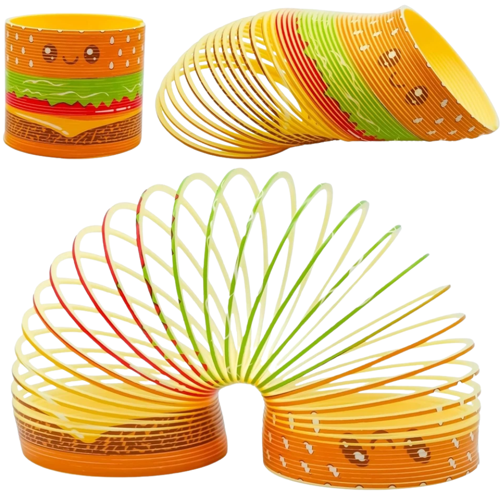 Hamburger Magic Spring Slinky Fidget Toy Kids 3+