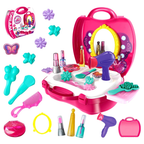 Kids Pretend Makeup Kit 21PCS Cosmetic Suitcase Vanity Play Set Girls Toy