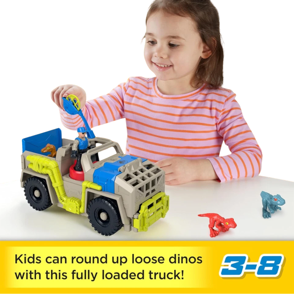 Imaginext Jurassic World Track Transport Dino Truck Vehicle Set Dinosaur Toys 3 Dinosaur