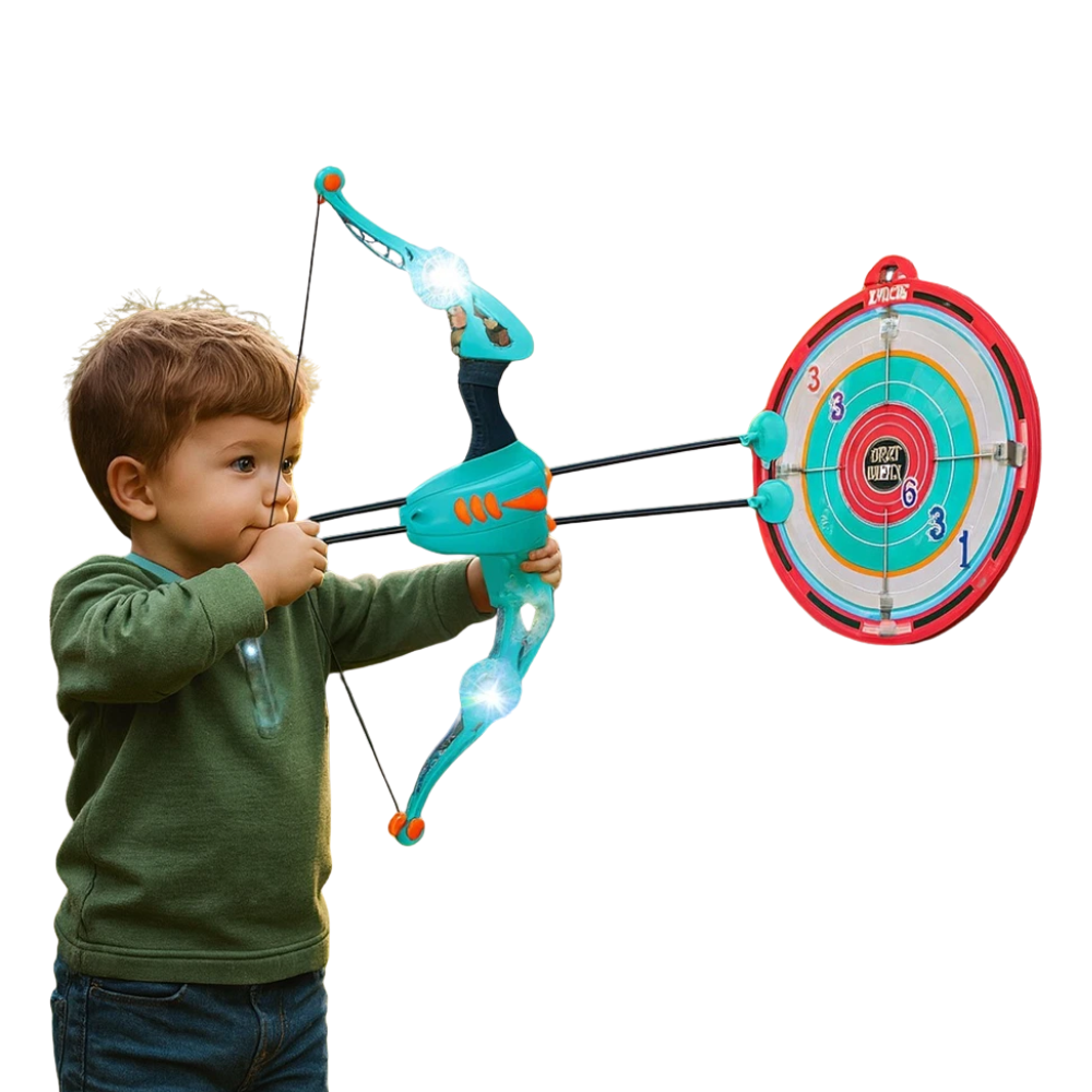 Kids Bow and Arrow Set with Target 3 Suction Arrows & LED Light Archery Sports Toy
