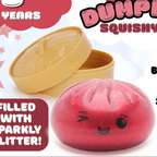 Toyland Shiny Red Squishy Bao Dumpling Sensory Fidget Toy with Steamer Box