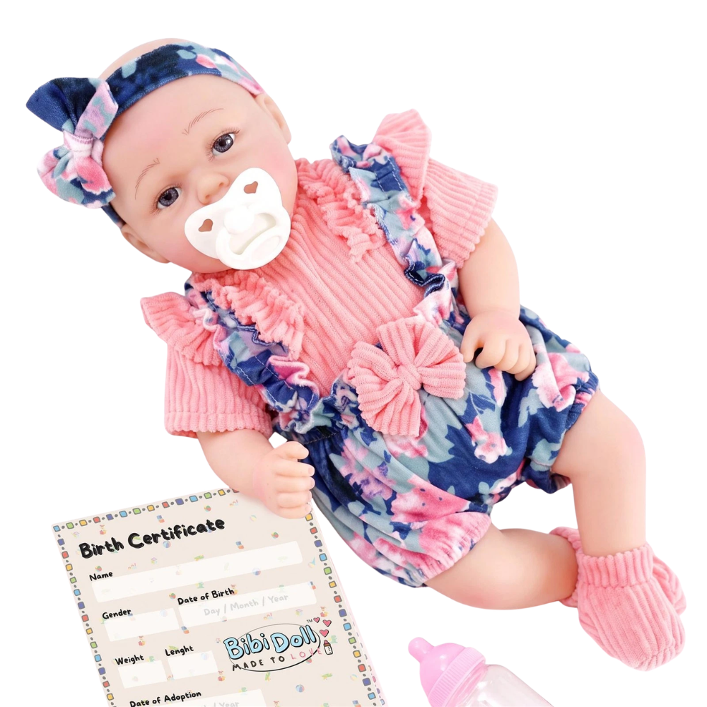 BiBi Doll Sweet Pea 17" Realistic Reborn Baby Doll Girl Dummy Bottle & Outfit