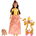 Disney Princess Belle Beauty & the Beast Tea Time Cart Playset 28cm Doll Kids 3+ New