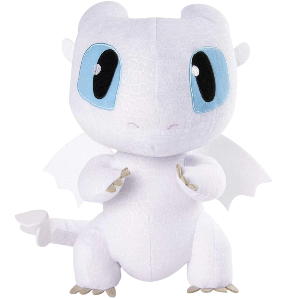 DreamWorks Dragons Light Fury Squeeze & Growl Plush Toy With Sounds 10 Inch