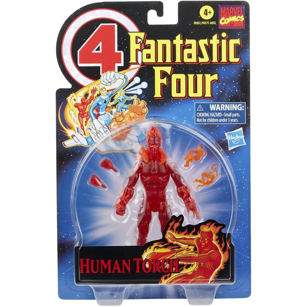 Marvel Fantastic Four Legends Series Human Torch 6-Inch Retro Action Figure Collectible