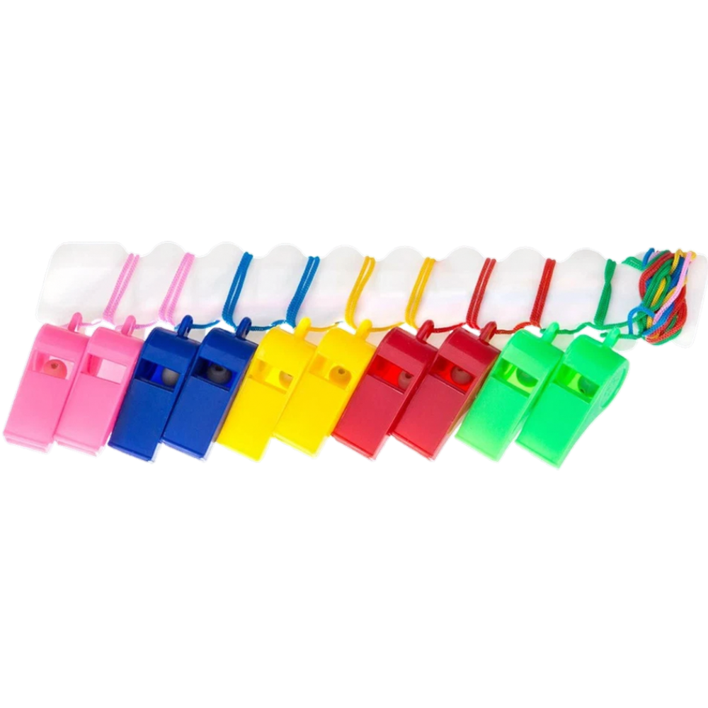 Plastic Referee Sports Football Rugby Whistle with Neck & Wrist Cord