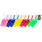 Plastic Referee Sports Football Rugby Whistle with Neck & Wrist Cord