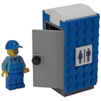 Lego Portable Loo Mobile Toilet Wc Custom Model Kit Made with Genuine Lego Bricks Minifigure Excluded