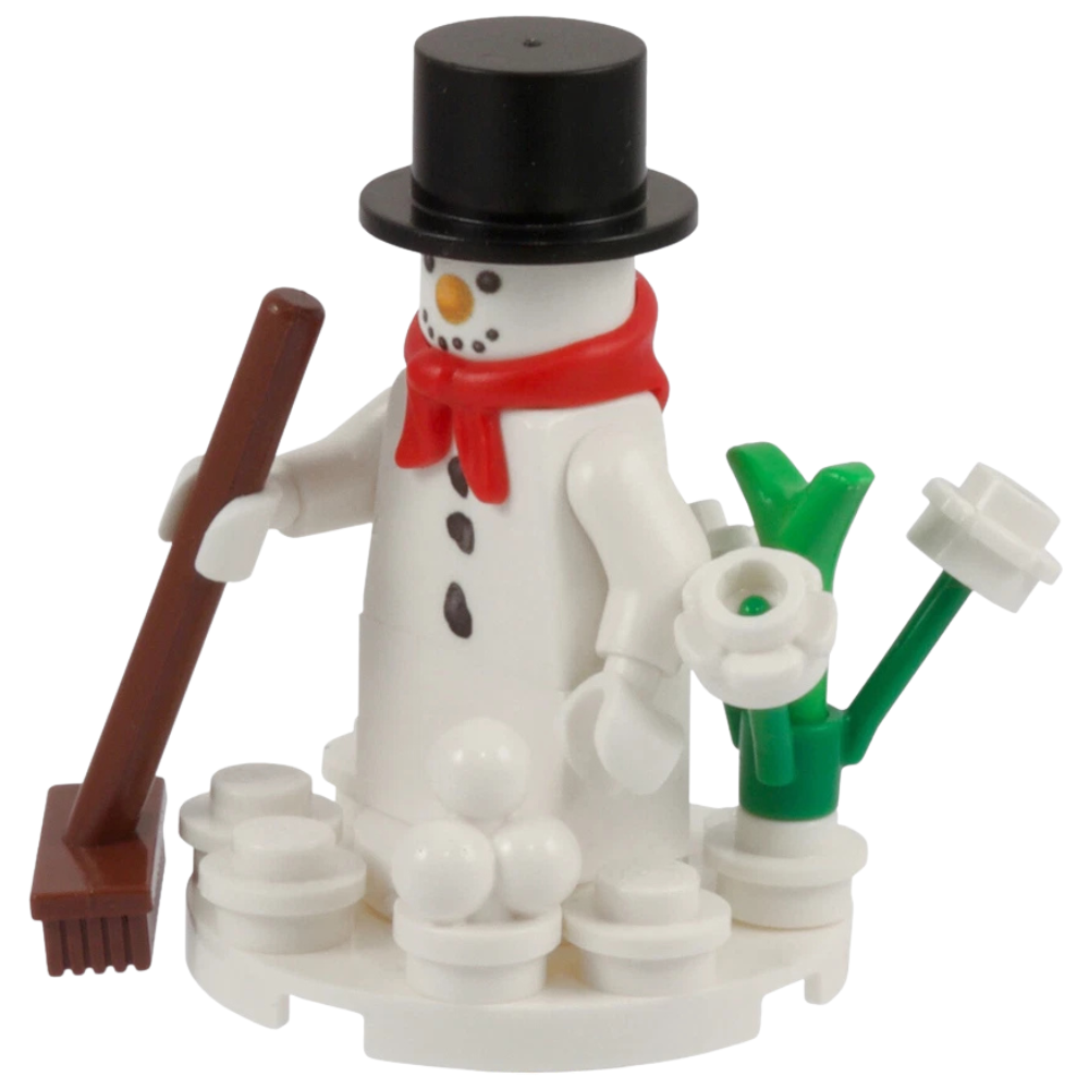 Lego Snowman Christmas Minifigure Winter Cake Topper Made with Genuine Lego Bricks Accessory
