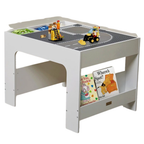 Kids Activity Table with LEGO-Compatible Surface Storage Shelf and Blackboard