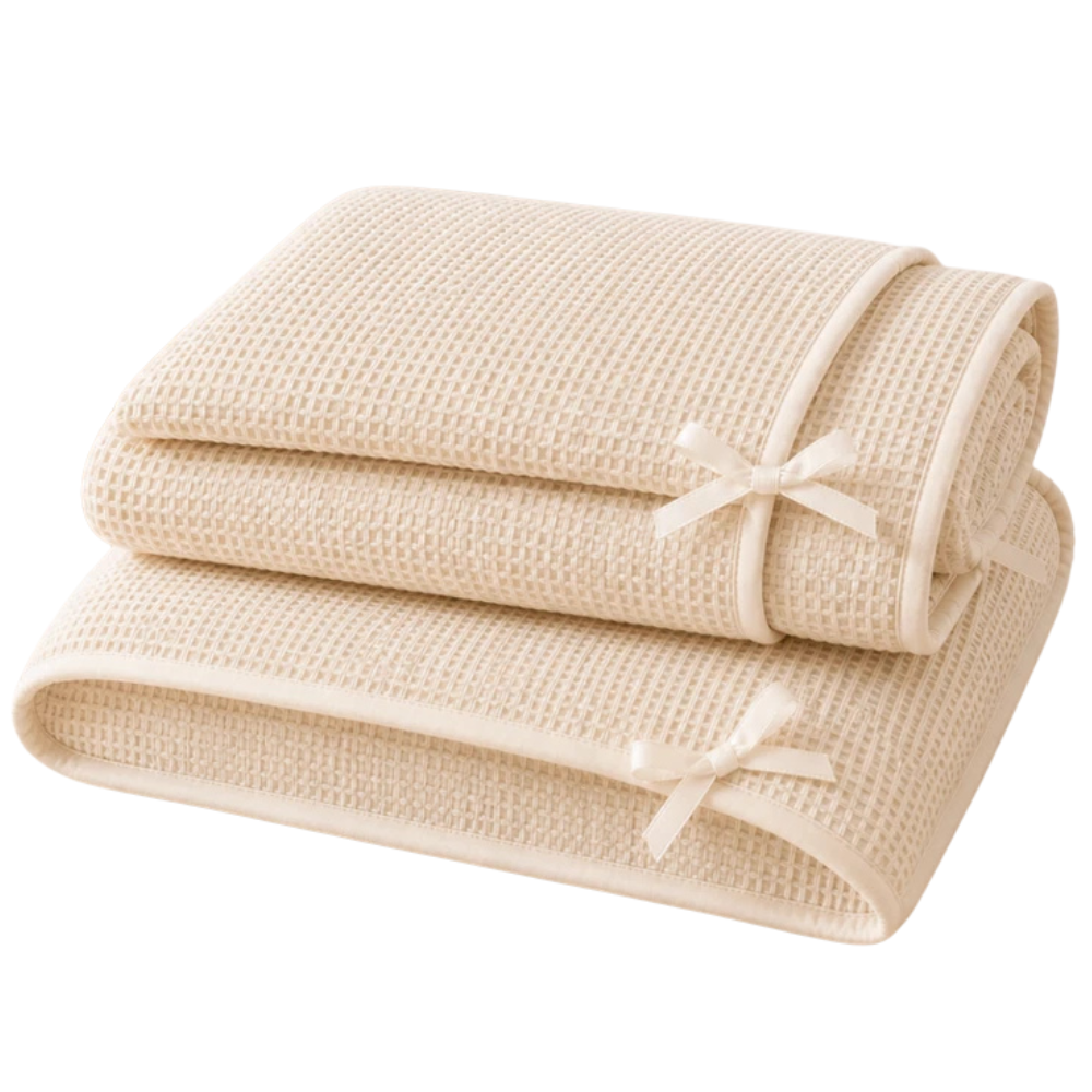 Moses Basket Bedding Set with Padded Liner Cream Waffle Soft Baby Nursery Bedding