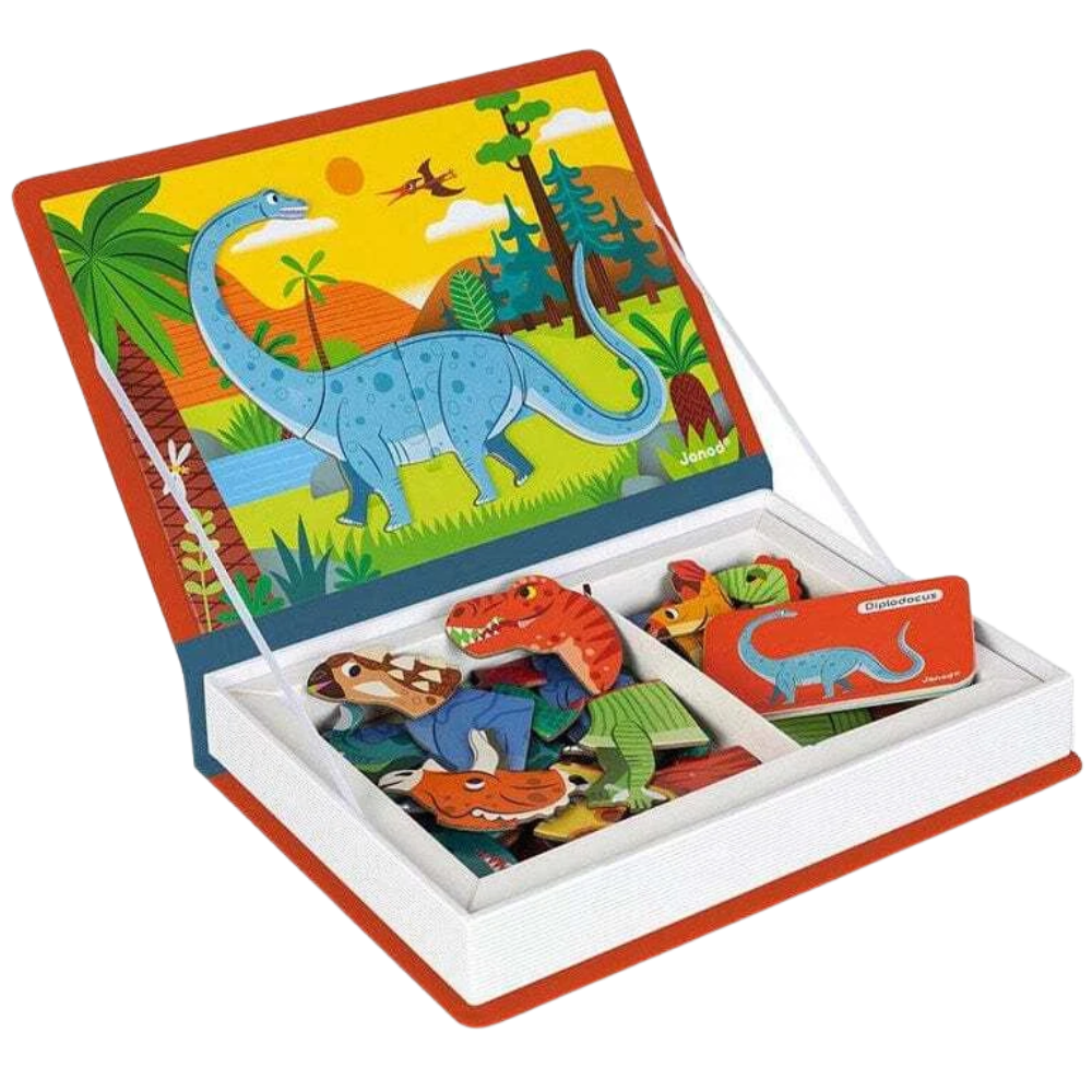 Janod Dinosaurs Magneti'Book Magnetic Educational Game for Kids, 40 Pieces, Age 3+