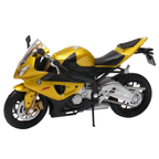 Welly BMW S 1000 RR Yellow Sports Motorcycle Diecast Model Bike 1:18 Scale German Motorbike Toy