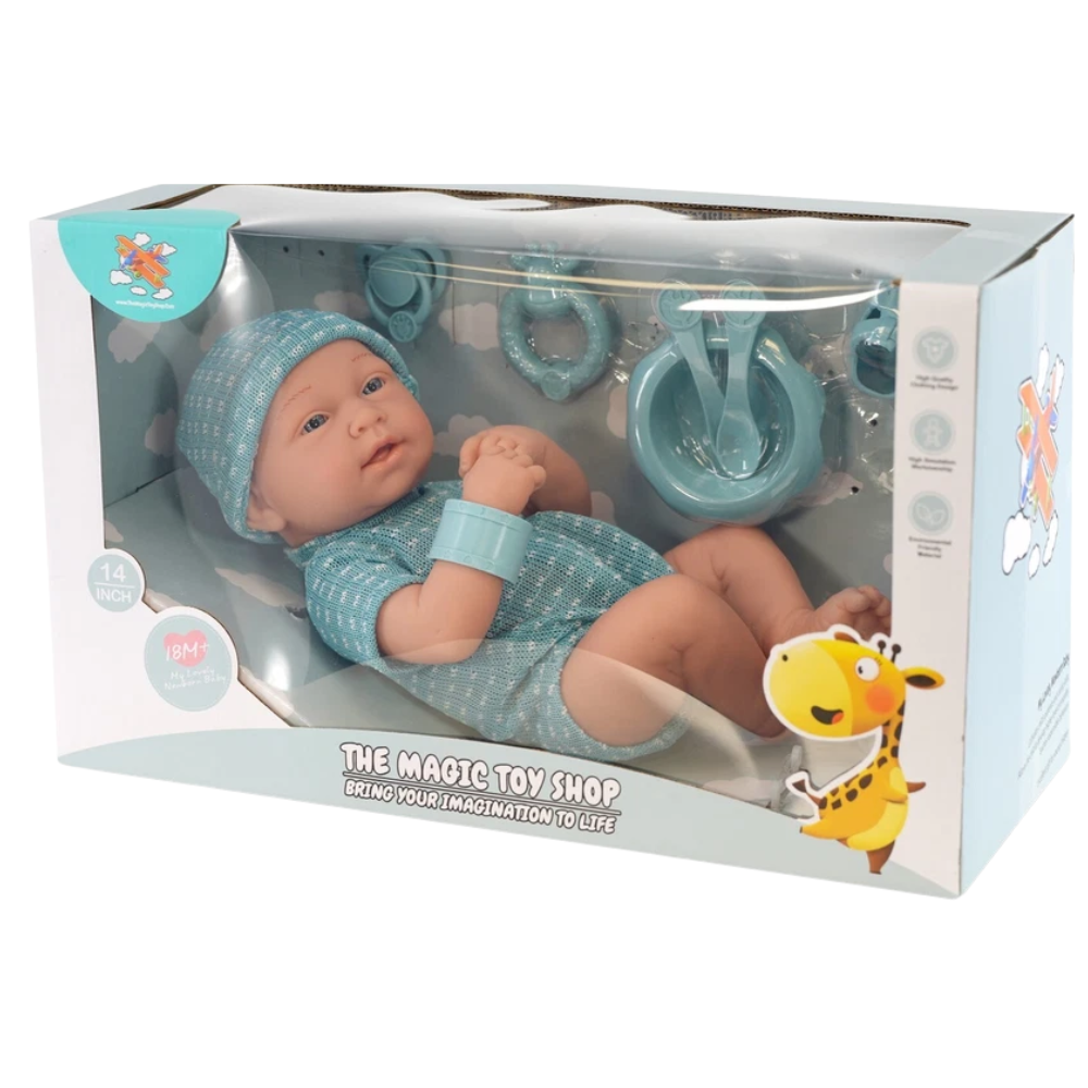 14in Newborn Baby Doll Bathable Girl Boy Real Touch Vinyl Dummy Accessories Gift Set 18m+!