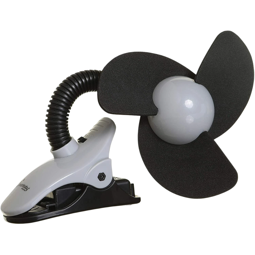 Dreambaby Portable Stroller Fan with Soft Foam Blades, Adjustable Clip & Flexible Neck Black