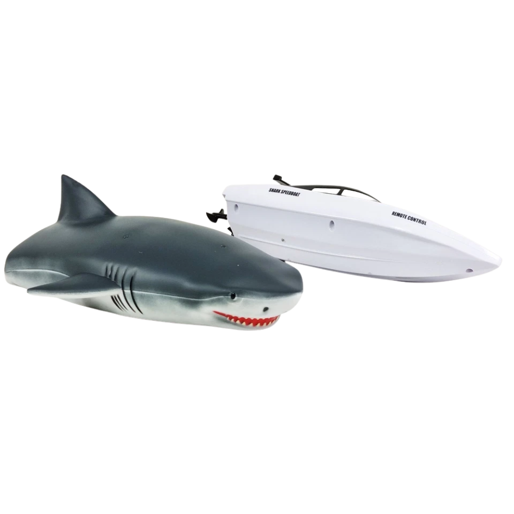 RC Shark Boat 2-in-1 Twin Motor 2.4GHz Remote Control Speedboat Kids Adults