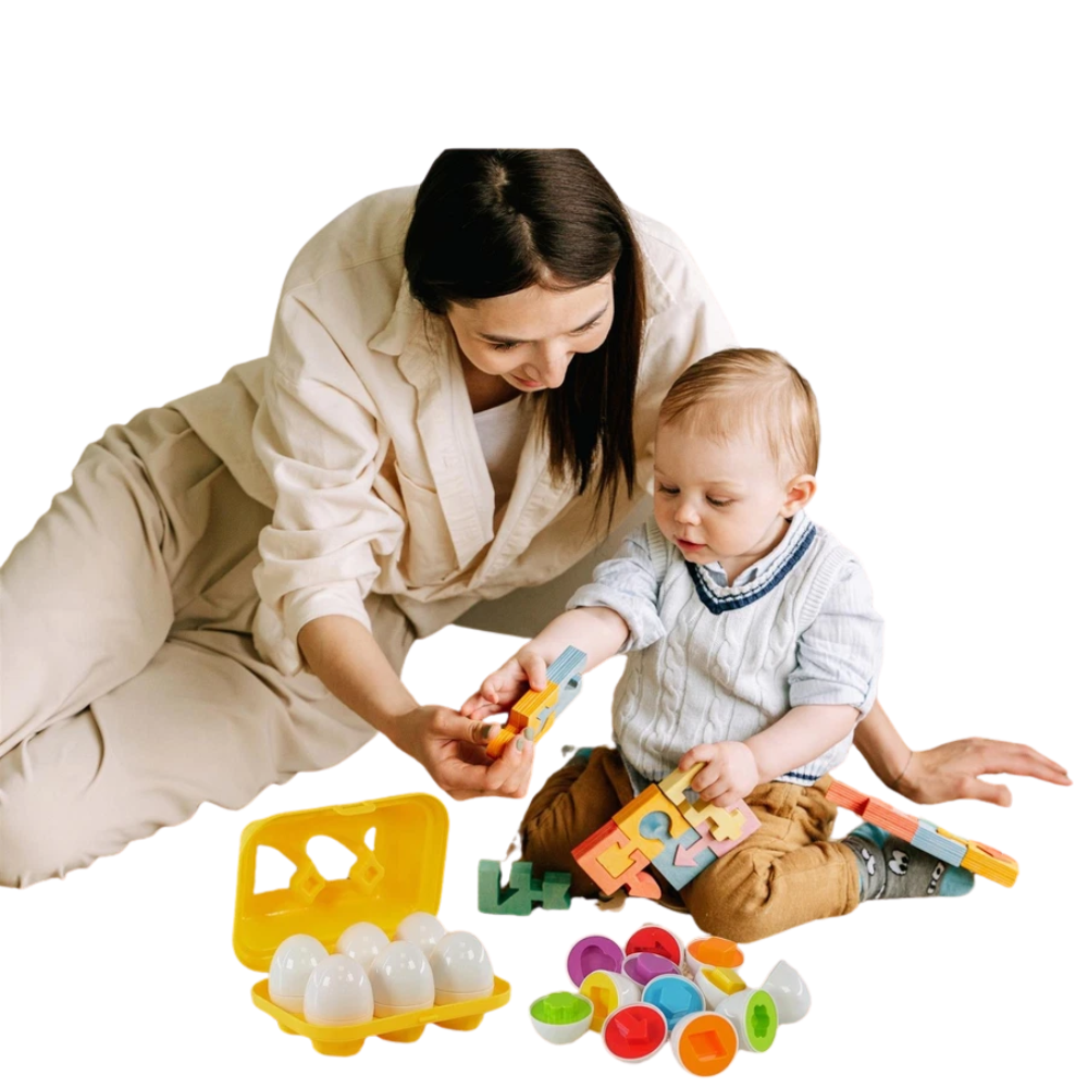 Matching Eggs Colour & Shape Sorter Toy Educational Sensory Puzzle Baby Learning 18m+ Toys