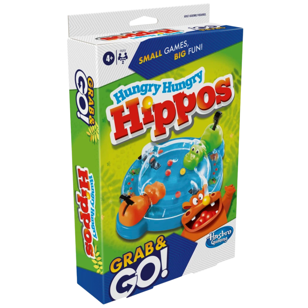 Hasbro Gaming Grab and Go Hungry Hungry Hippos Travel Game Portable Kids Family Toy