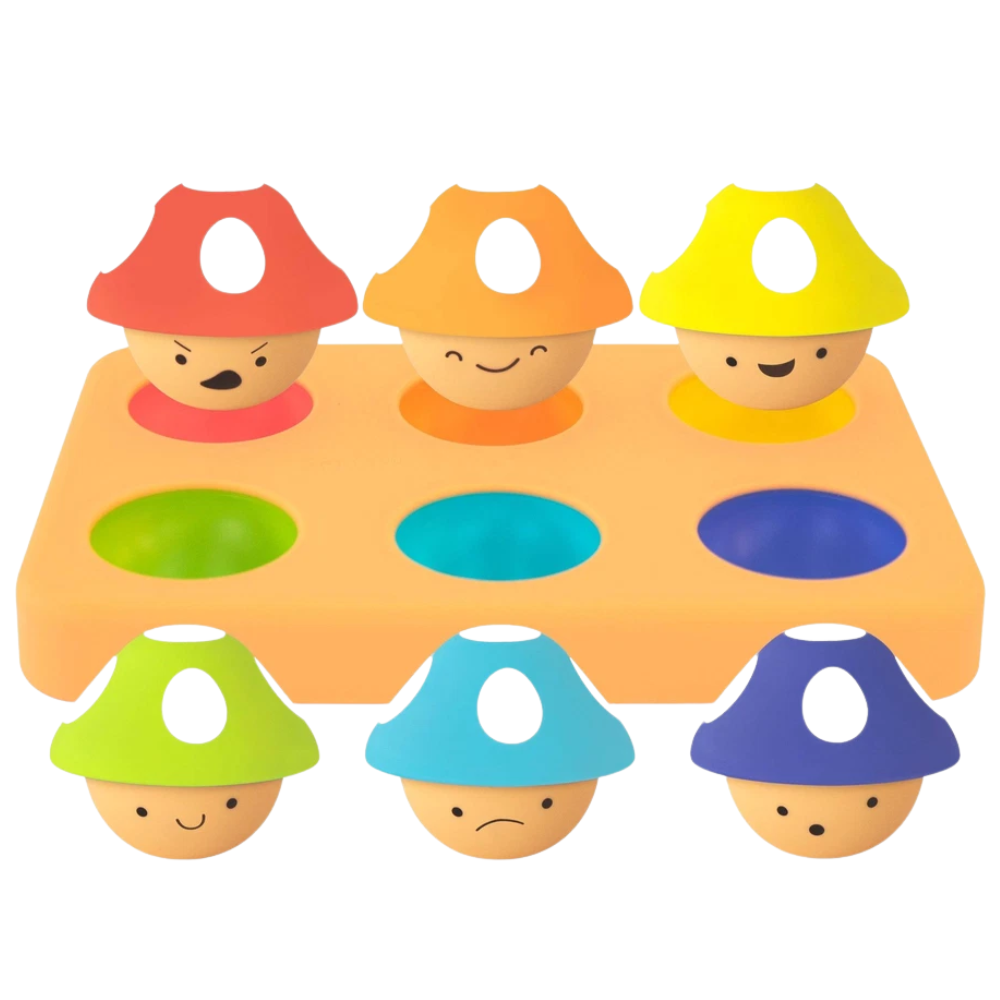 Sassy Matching Mushrooms Baby Sorting Toy Sensory and Emotion Learning