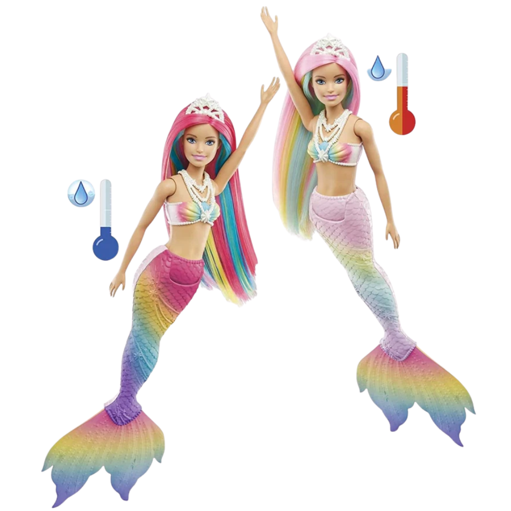 Barbie Dreamtopia Rainbow Magic Mermaid Doll with Rainbow Hair Colour Change Bath Toy Kids