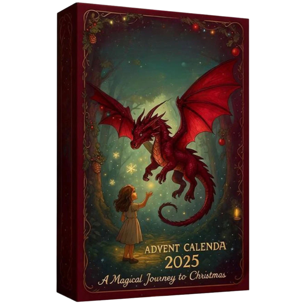 2026 Dragon Advent Calendar Box with 24 Acrylic Christmas Tree Ornaments for Xmas Holiday Decor