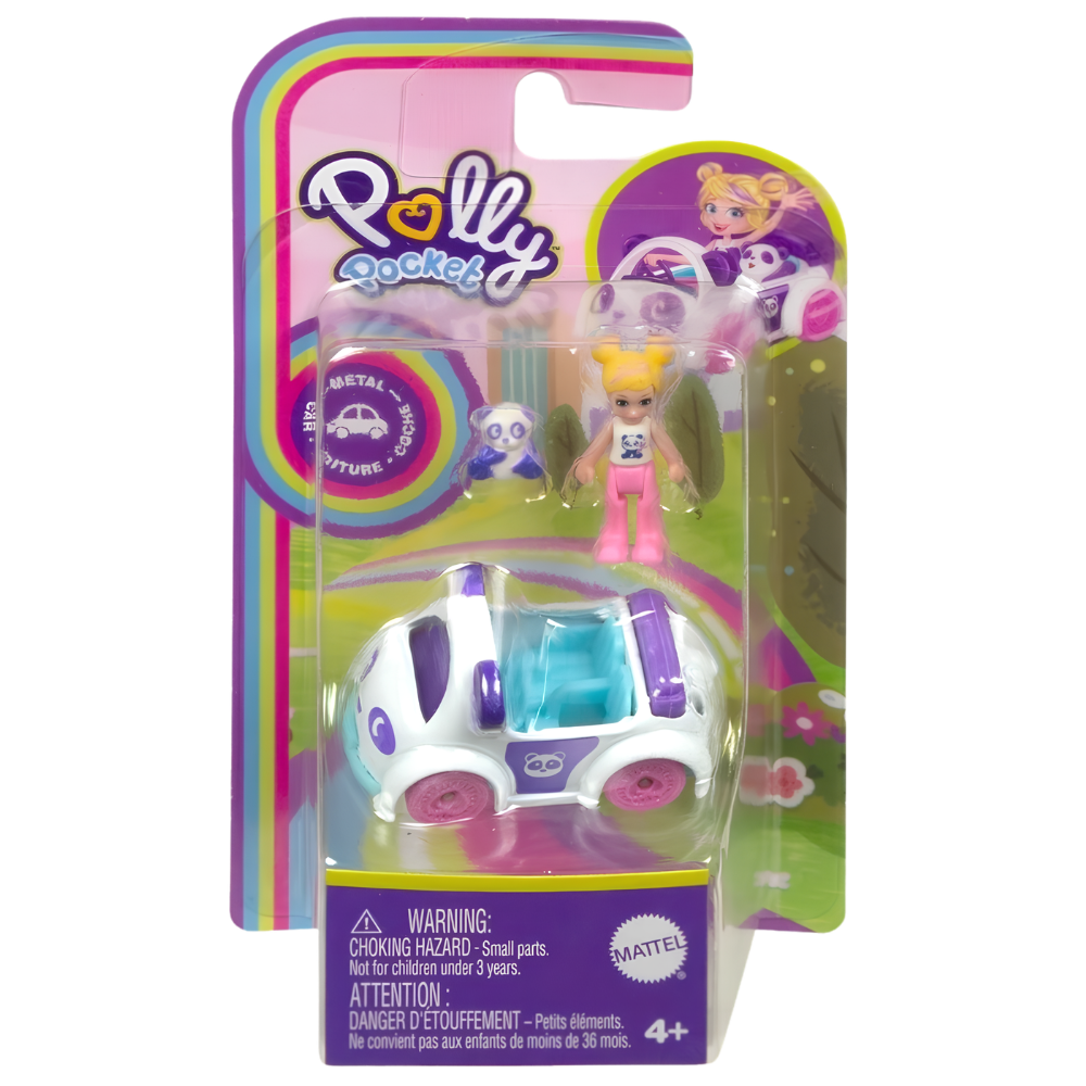 Polly Pocket Compact Playset with Micro Dolls & Metal Vehicle Mattel Gvm22 / Hkv55
