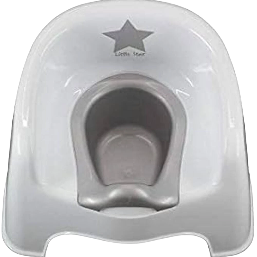 Strata White Toddler Potty Chair with Silver Star Design, Easy-Clean Toilet Training Seat