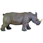 Soft Rubber Rhino Toy, Realistic Rhinoceros Animal Figure Gift for Kids and Home Display
