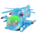 Bump &amp; Go Battery Operated Helicopter Toy with Flashing Lights and Sounds for Kids Age 3+