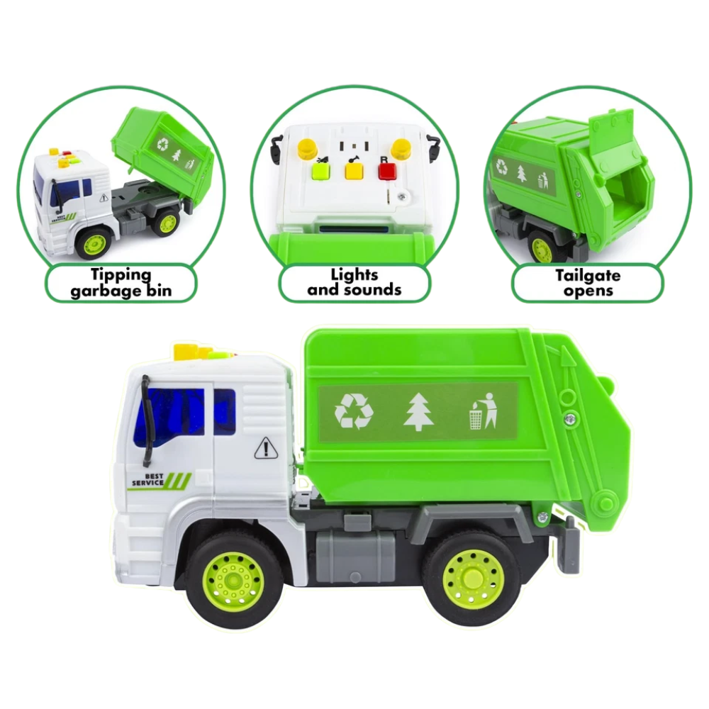 Abeec Recycling Truck Toy for Kids Educational Garbage Collection Vehicle Pretend Play Toy