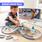 Kids Space Track Toy Set Battery Powered Astronaut Rocket Shuttle Playset 20 Pcs Adventure
