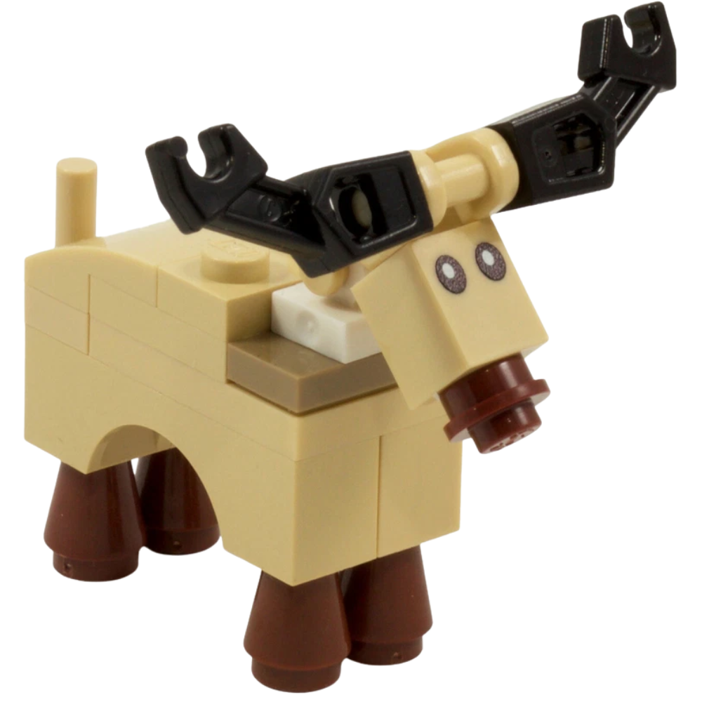 LEGO Rudolph Reindeer Christmas Building Kit with Red & Brown Nose Pieces 19 Parts