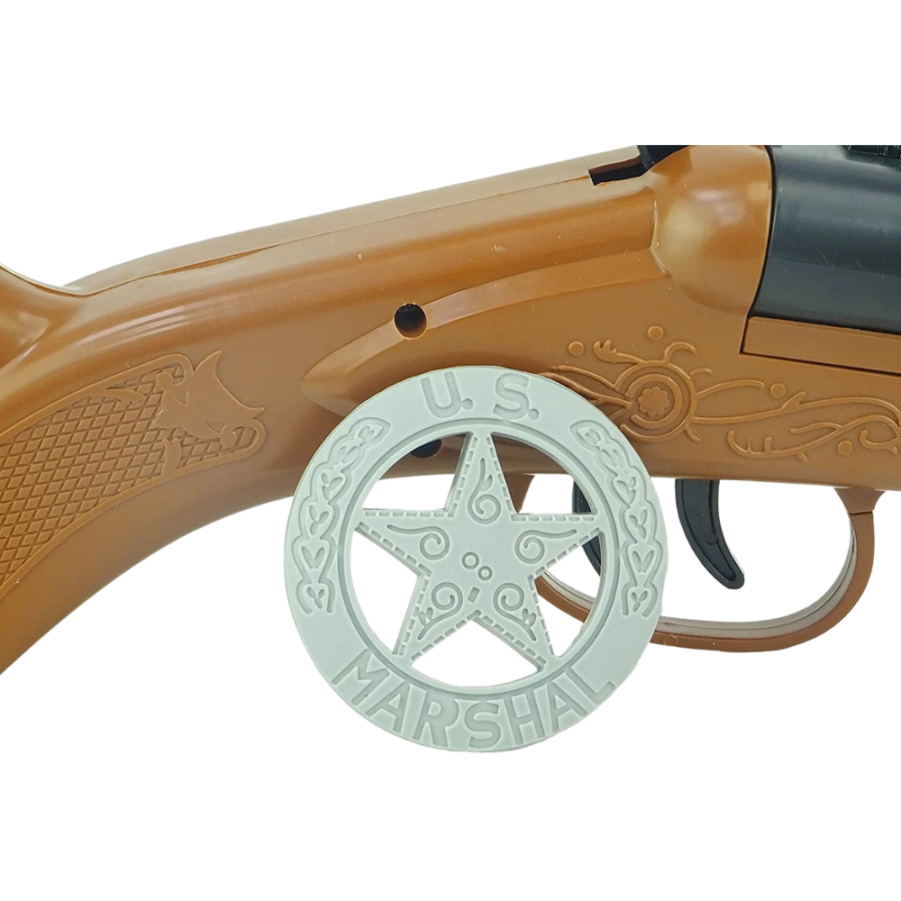 Toyland 47cm Double Barrel Shotgun Toy With Sound Effects, Ejecting Shells & Wild West Accessories