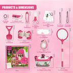 Kids Adventure Kit Pink Tent Costume Bug Catcher Binoculars Magnifying Glass Nature Set Toy