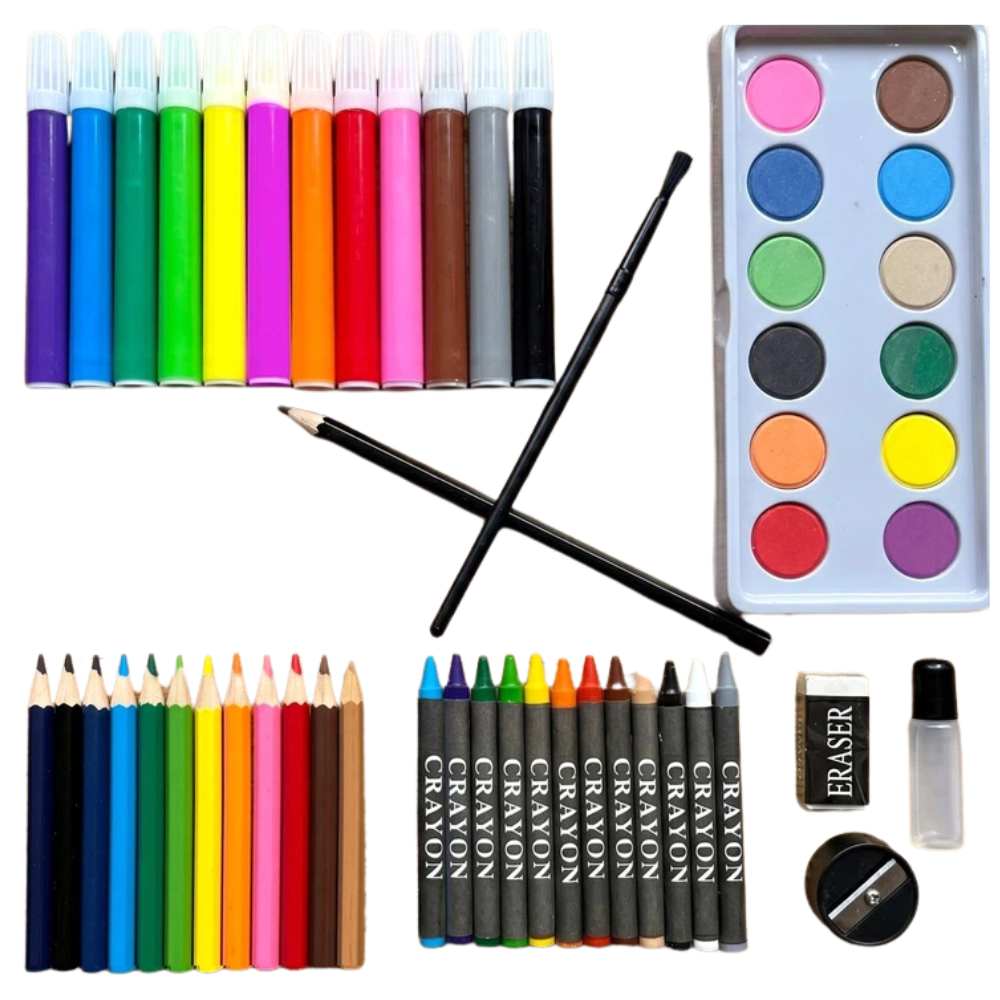 Kids Art Set 54 Pc Children's Painting Supplies Colouring Pencils Stationery Kit for Kids