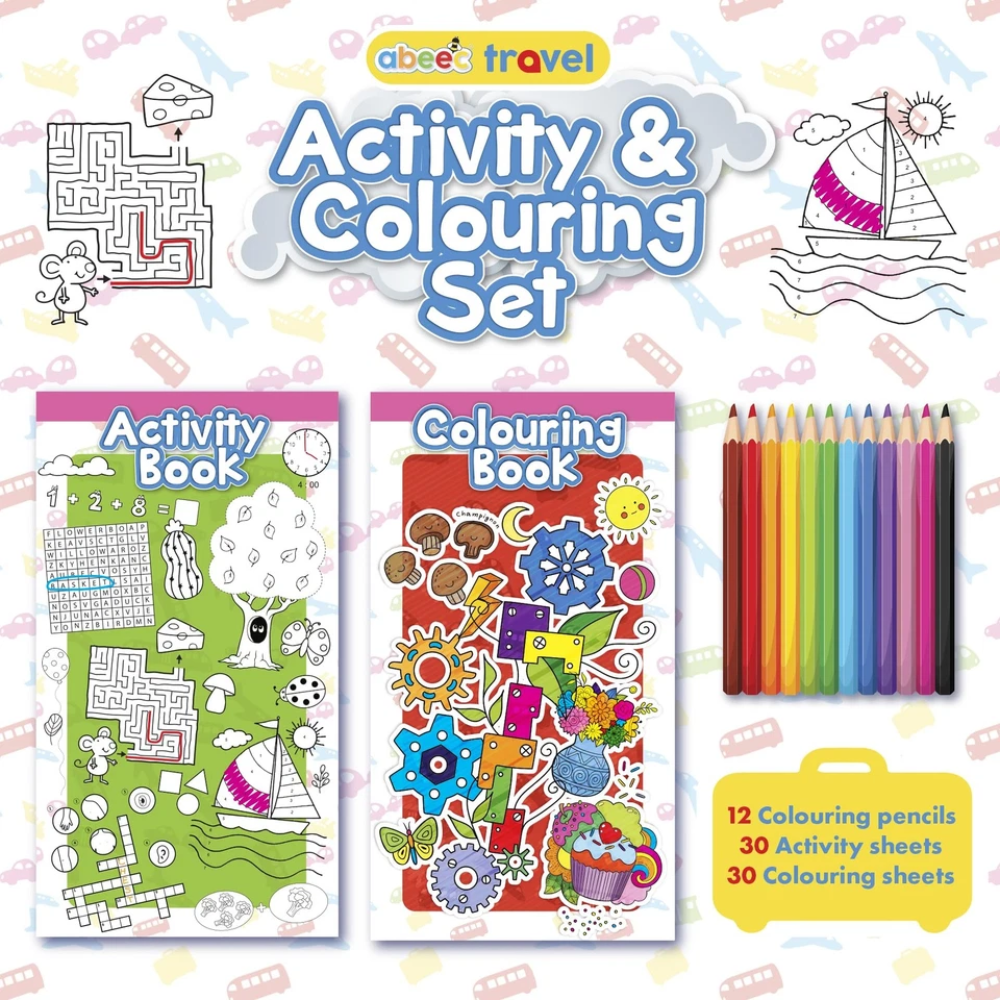 Abeec Travel Activity & Colouring Set for Kids Creative Drawing & Holiday Fun Kit Set