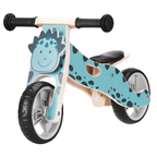 2-in-1 Kids Dino Tricycle Convertible Wooden Balance Bike Toddler Ride-On