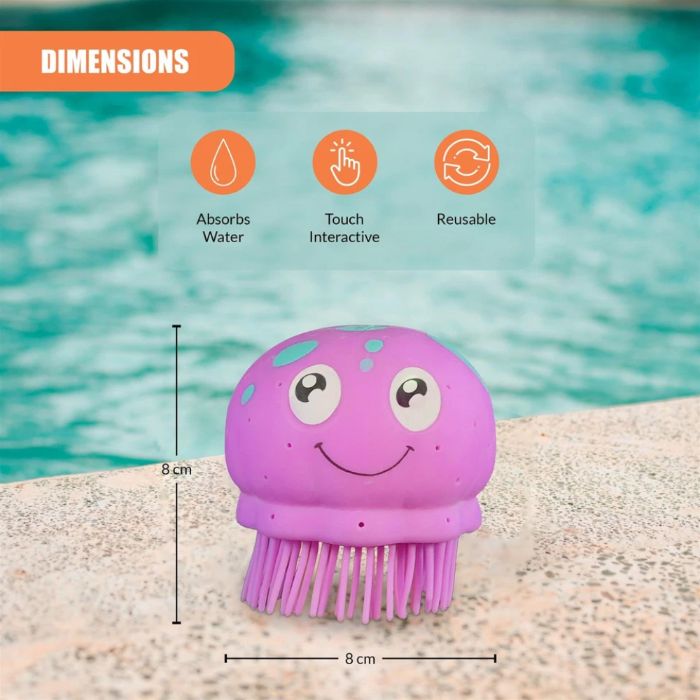 Water Absorbing Soft Flying Jellyfish Frisbee Toy for Swimming Pool Summer Target Game Fun