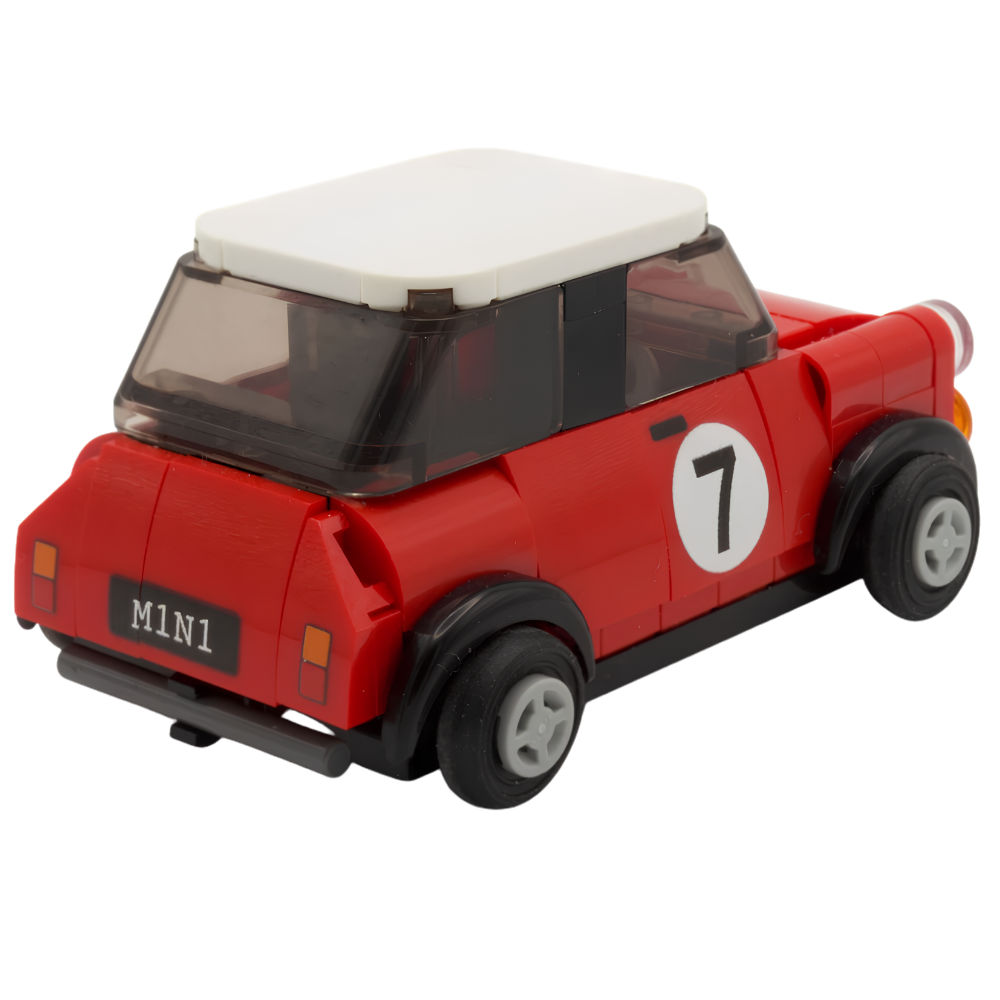 LEGO Mini Cooper Car Model with Custom Rally Prints, 117 Pieces Vehicle MOC Kit
