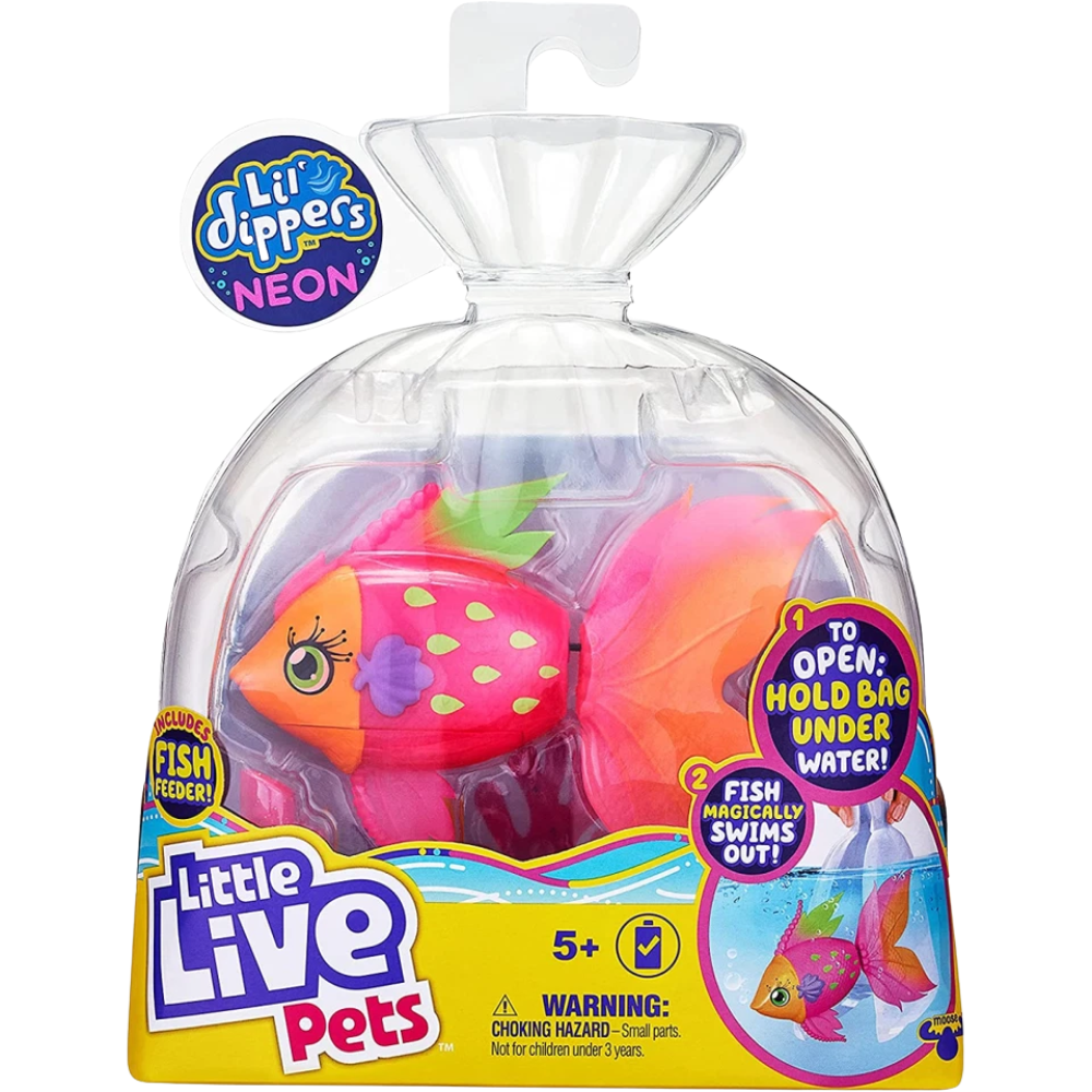 Little Live Pets Lil' Dippers Pippy Pearl Neon Fish Toy Pink