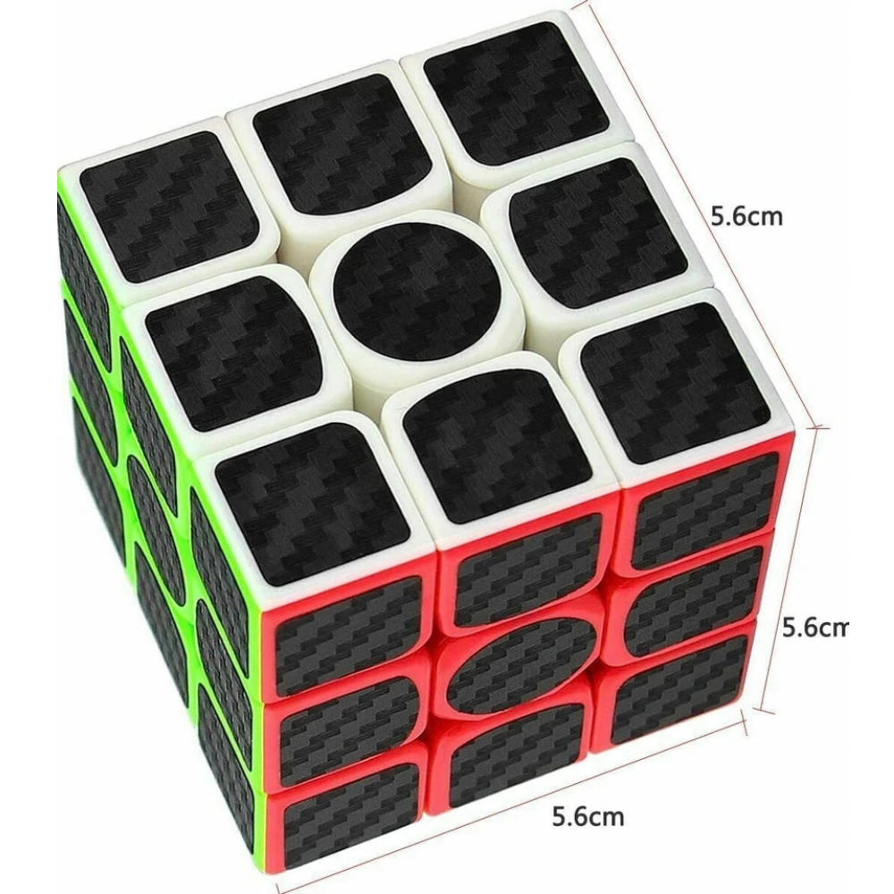 3x3 Carbon Fiber Sticker Speed Cube Puzzle Smooth Turning Memory Game Toy for Kids