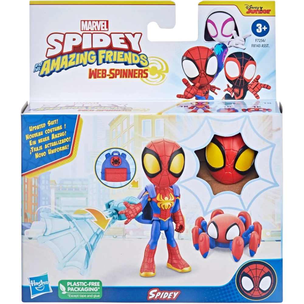 Marvel Spidey and His Amazing Friends Web-Spinners Spidey Figure with Backpack and Sidekick