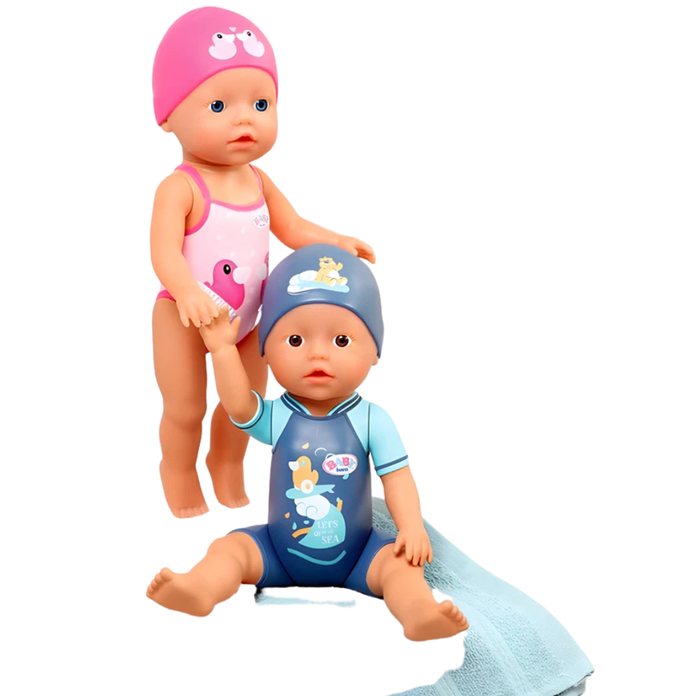 Baby Born My First Swim Girl Doll 30cm, Cute Swimming Baby Doll Toy for Kids Pretend Play