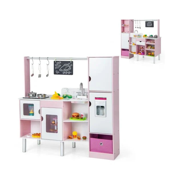 Children’s 2-in-1 Double-Sided Kitchen & Market Pretend Play Set