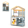 Wooden Kids Mud Kitchen & Grocery Store with Detachable Sink