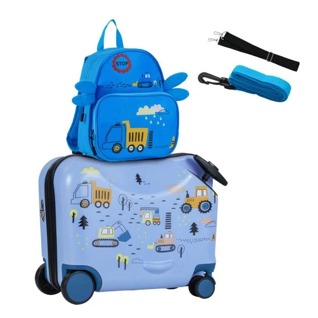 Children’s Luggage with Light-Up Spinner Wheels and Telescopic Handle