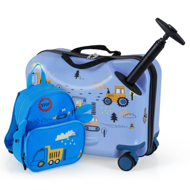 Children’s Luggage with Light-Up Spinner Wheels and Telescopic Handle