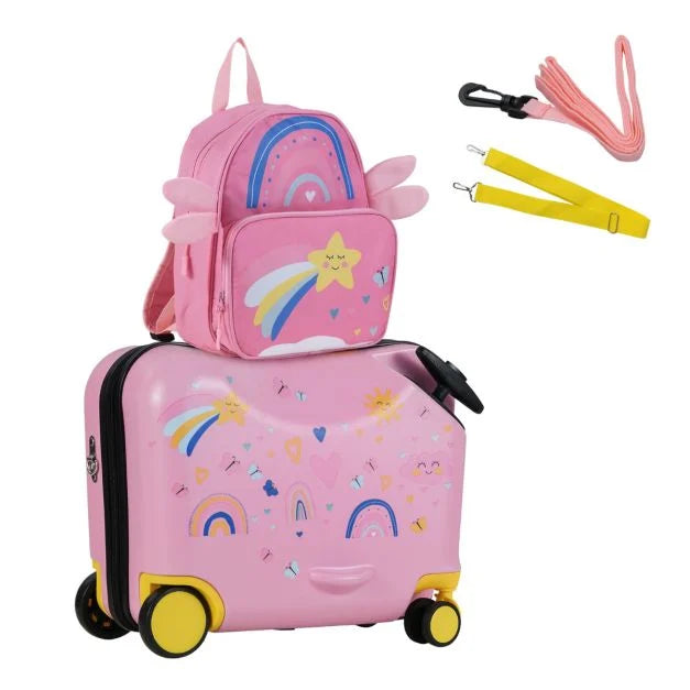 Children’s Luggage with Light-Up Spinner Wheels and Telescopic Handle