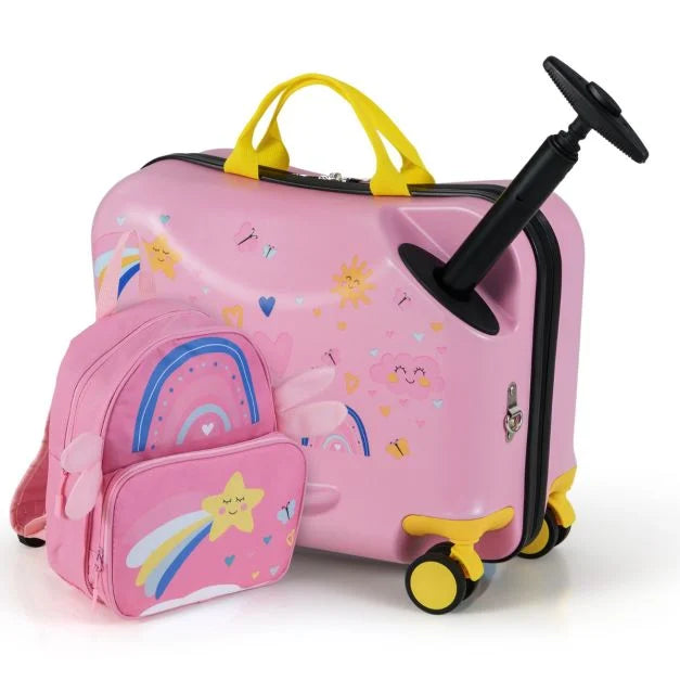 Children’s Luggage with Light-Up Spinner Wheels and Telescopic Handle