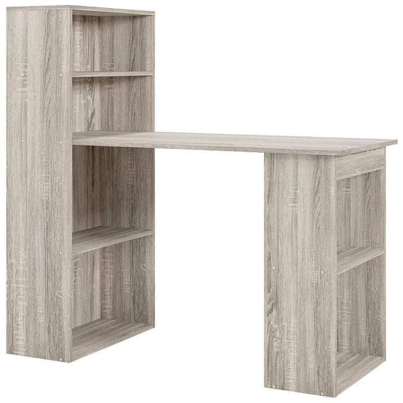 Grey Computer Desk with Storage – 120cm Home Study Table